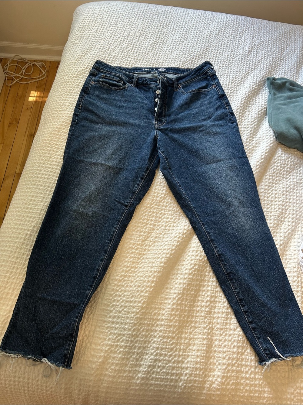 Old Navy Dark Blue Straight Jeans with Button Fly